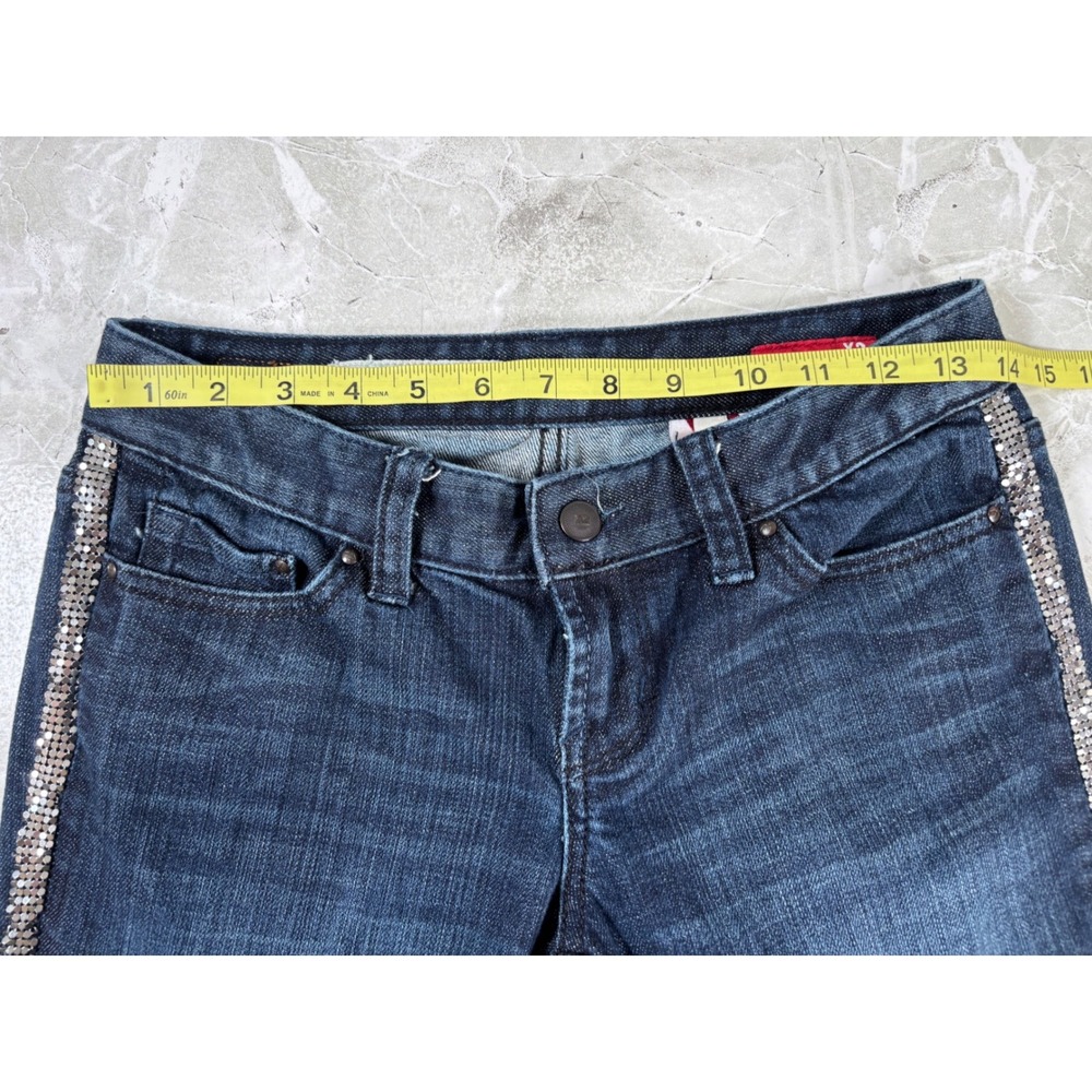 X2 Quality Denim Womens Size 2 Slim W10 Low Rise Straight Leg Jeans Dark Wash - Picture 10 of 12